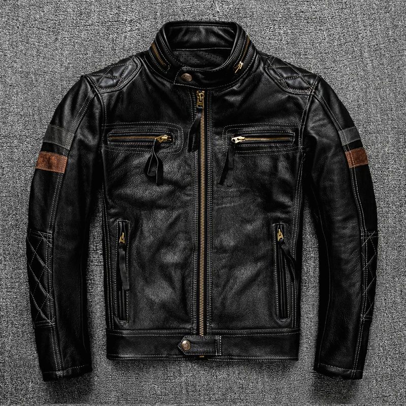 ライダースジャケット レザージャケット 本革 牛革 革ジャン メンズ ハレーバイクジャケット 上品 S~5XL黒|りるーむショップ