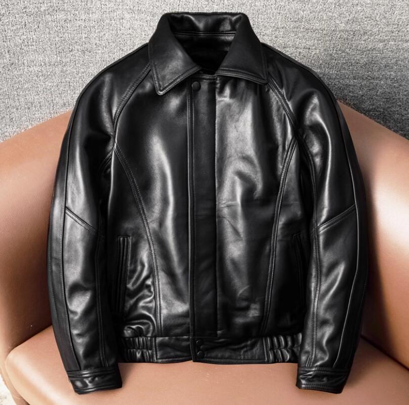 羊革 羊皮　　上品　本革 レザージャケット 革ジャン 機関車 バイクレザー メンズファッション S～6XL｜りるーむショップ