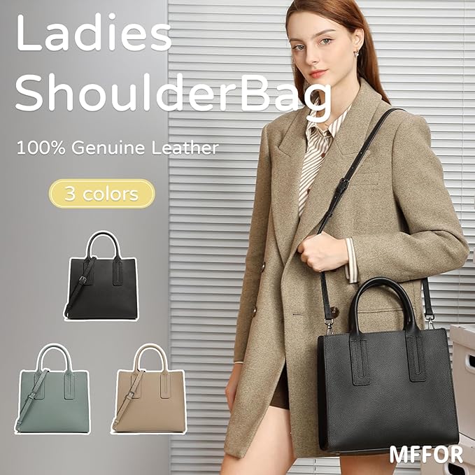 [MFFOR] ハンドバック 本革 レディース 2way ショルダーバッグ トートバッグ 底鋲付き添い人 真四角型 フォーマル 大電気容量 高押し出し 心地よい