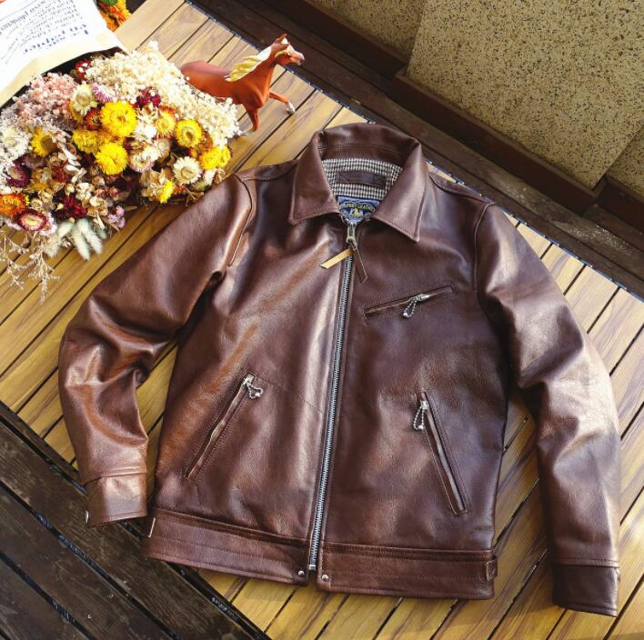 メンズ牛皮 レザージャケット 本革 ホースハイド 革ジャン バイクレザー アメカジ メンズ S~5XL|りるーむショップ