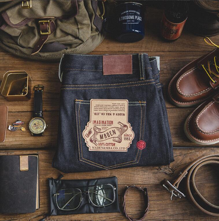 アメカジ ヴィンテージ レトロ  テーパードデニムパンツ☆デニム 赤耳 SELVEDGE DENIM 刺しゅうジーパン w28～36 メンズ 新品