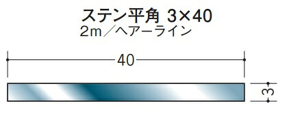 フラットバー ステンレス SUS304 平角 50&times;3 創建 20134 ヘアライン HL 長さ 2m お届け先が法人様限定です｜REROOM