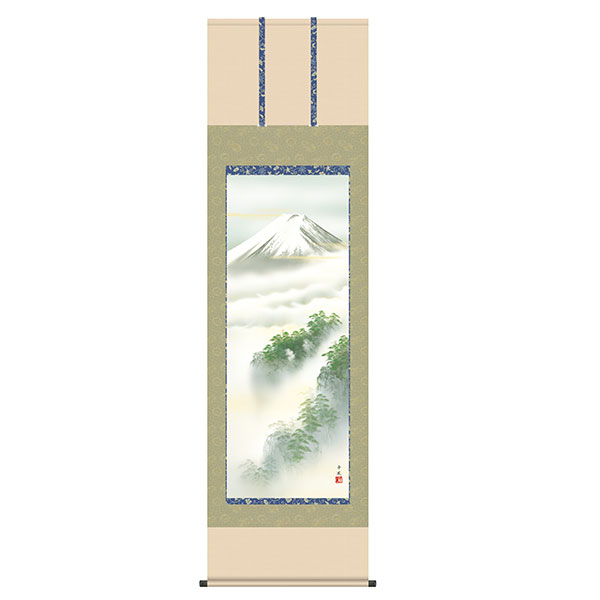 掛軸 床の間 富士山水 黎明富士 熊谷千風 尺五 54.5&times;190 KZ2B3-122｜REROOM 33,000円