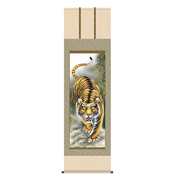 掛軸 床の間 猛虎 猛虎 濱田嵐雪 尺五 54.5&times;190 KZ2D3-063｜REROOM 33,000円