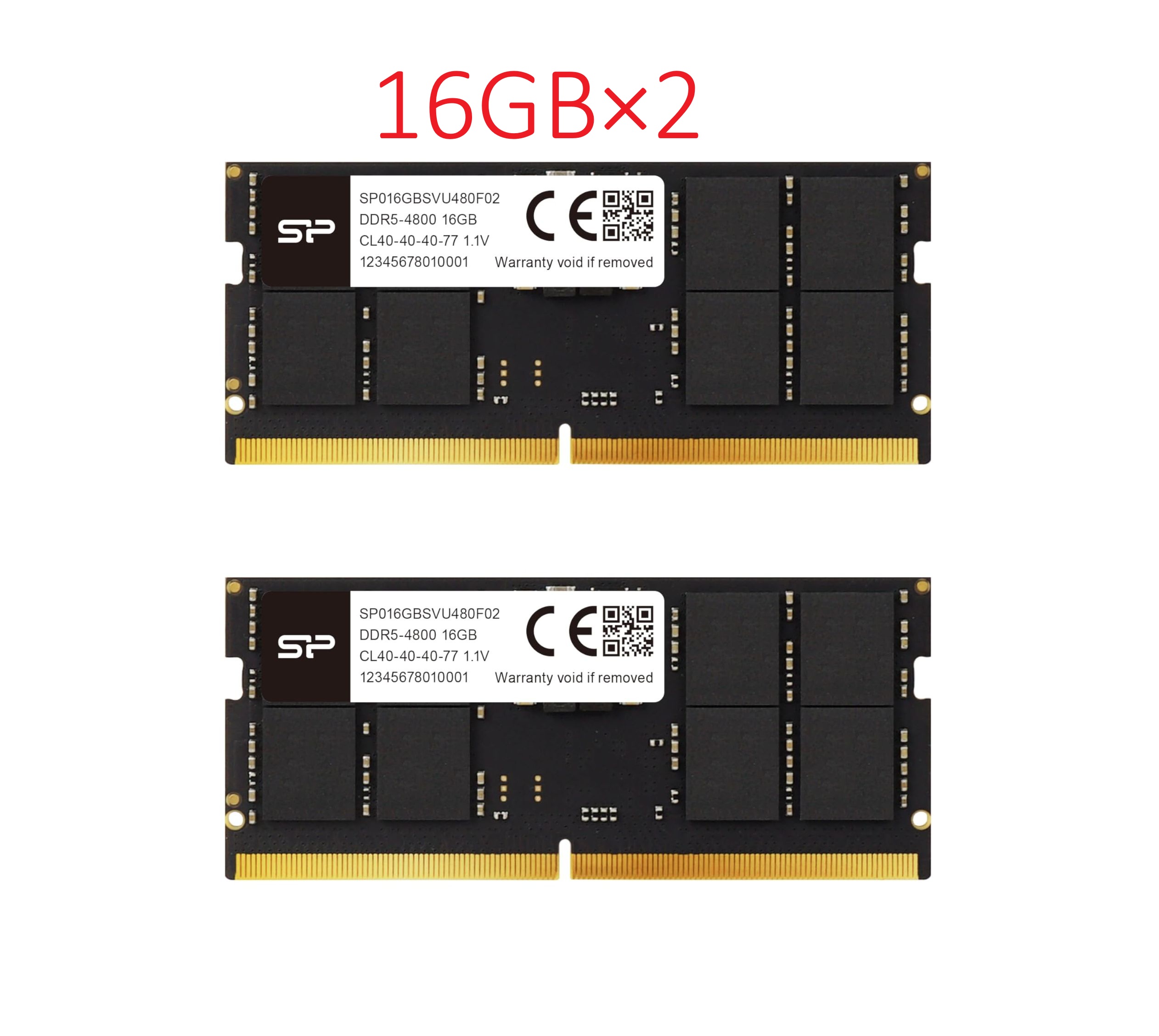 Silicon Power（SP）万覚え帳パソコン用 記憶装置 32GB DDR5-4800 16GB×2枚 SO-DIMM Silicon Power SP デュアル掘り割り 弾丸道路 増設 パソコン5-38400 貨物輸送無料 新品