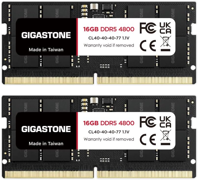 GIGASTONE 16GBx2枚 (32GB Kit) DDR5 4800MHz パソコン5-38400 CL40-40-40-77 1.1V SODIMM 262 ピン アンバッファード 非 ECC 万覚え帳マイコン用 高性能 メモリモジュールアップグレード- 一回りとっ始めのみ 高速道路 高性能 中華民国製 貨物輸送無料 新品