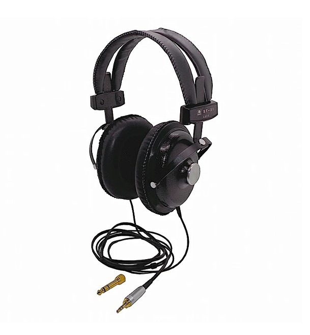 【日本製ハイレゾ相応う】ASHIDAVOX ST-31-02｜50粍１番ウッド 密閉型ステレオ受話器｜高声遣い/原音忠実忠実しい/お役目用特性｜7～70000サイクル｜軽さ260g｜有線/3.5粍｜黒いこと