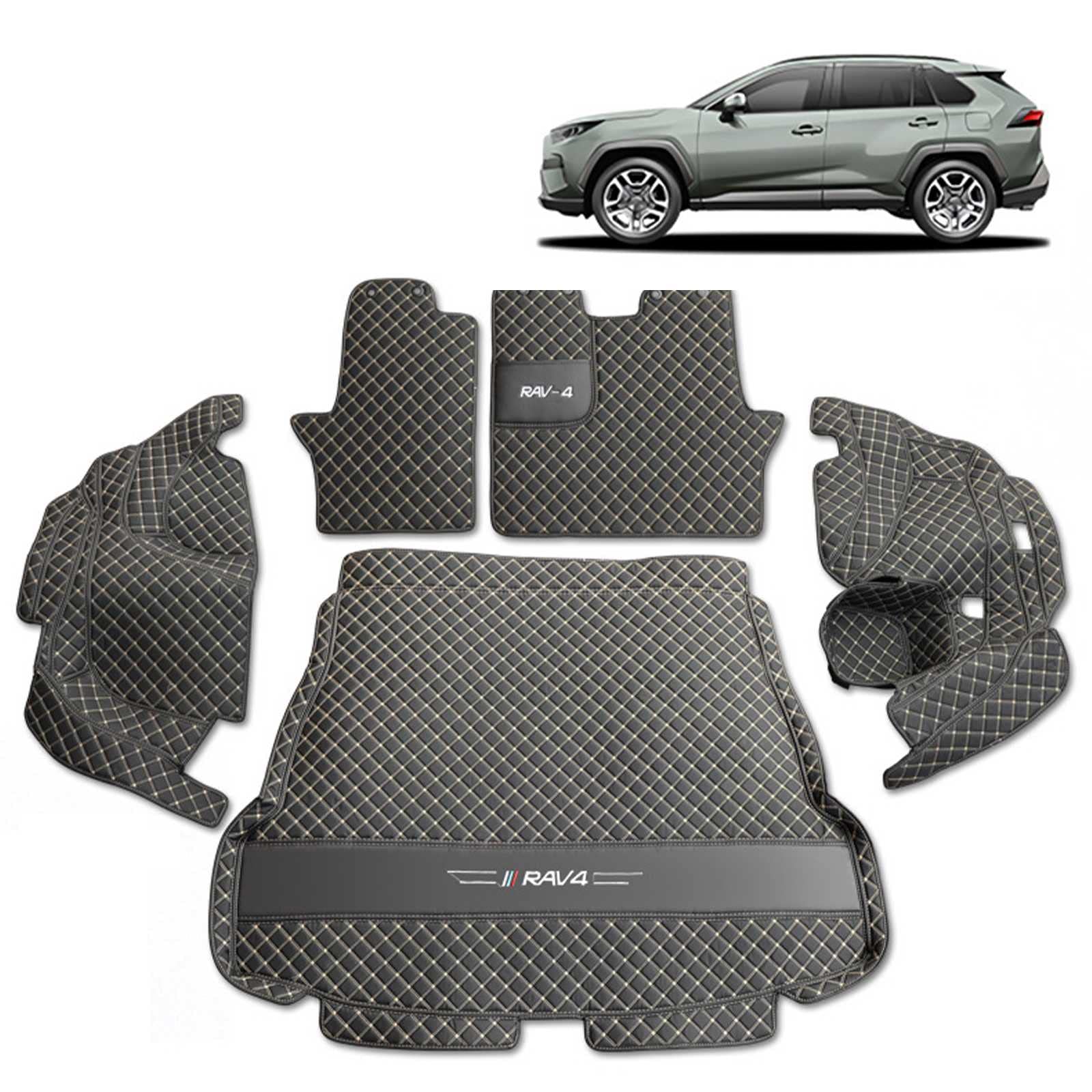トヨタ 新型RAV4 XA50系 専用 カスタム 車の トランクマットXPE レザー ラゲッジマットカーゴマット フルセット防水車トランクマット す|リソルヴマート