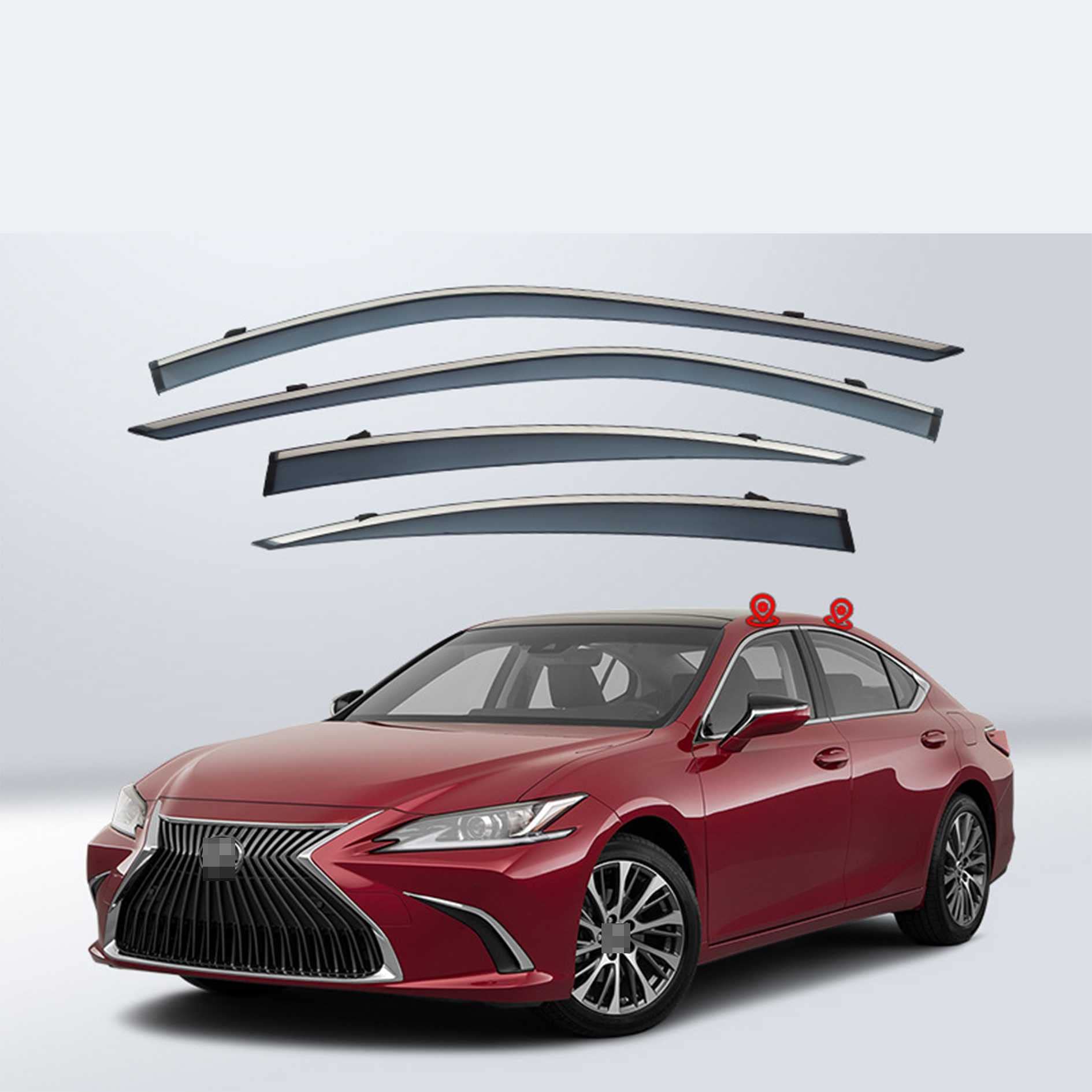 新型レクサス ES 10系 車用サイドバイザー LEXUS ES300h (2018.10-) 車種専用ドアバイザー サイドバイザー カーレインシールド トリムカ｜リソルヴマート