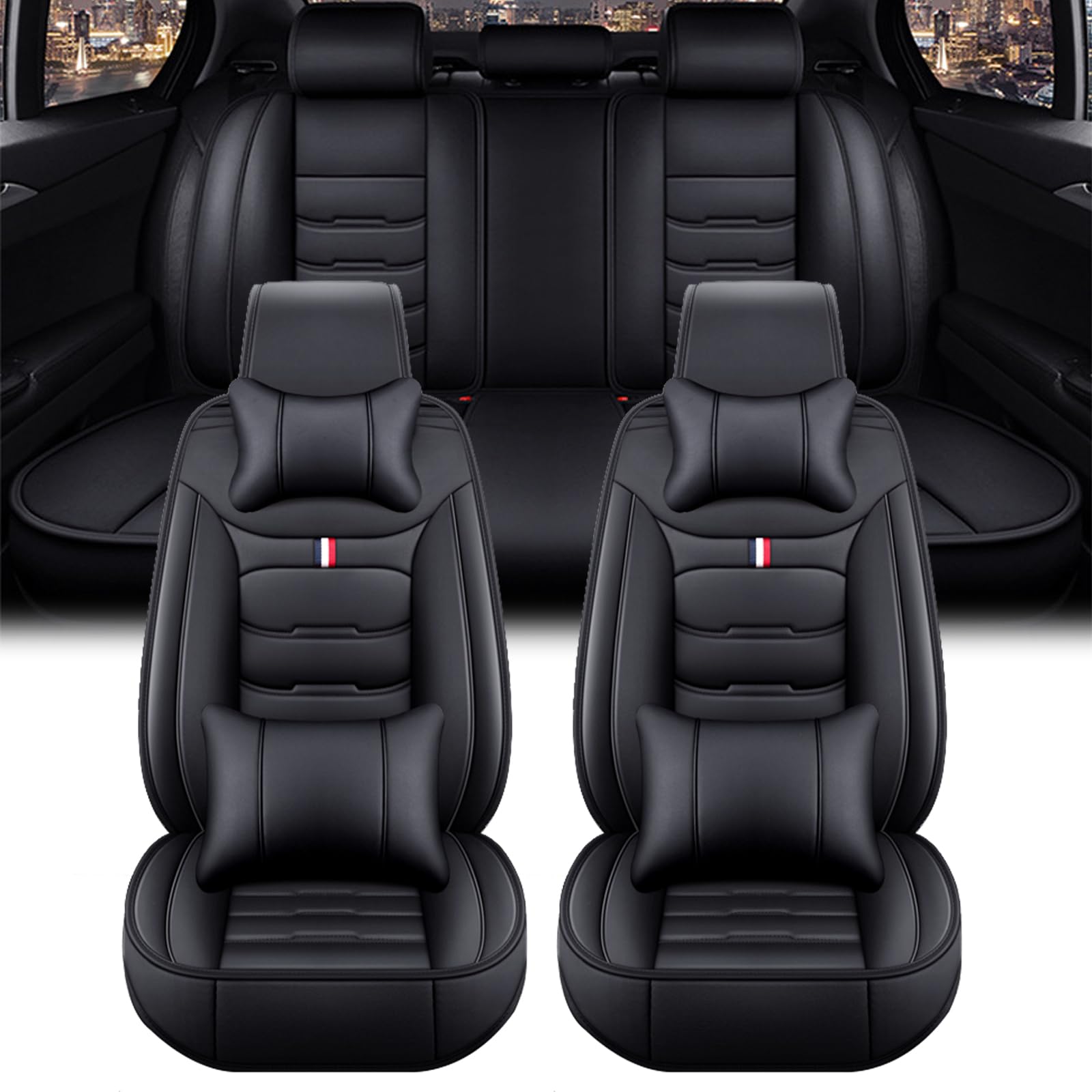 トヨタ マークX 130系 Mark X Reiz GRX130 に適用5席セット車用シートカバー レザータイプ 防水 防汚 全天候型 滑り止め加工 取り付け簡|リソルヴマート