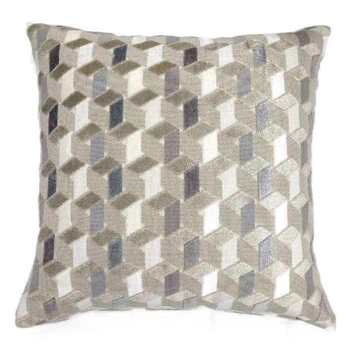 CUSHION0004 FLORIAN/フローリアン クッション クッションカバー 45×45cm 輸入ファブリック オランダ イギリス 幾何学模様 グレージュ グレー 起毛 スタイリッシュ モダン おしゃれ 上質 高級 Resource Decor リソースデコール|Resource Decor 店