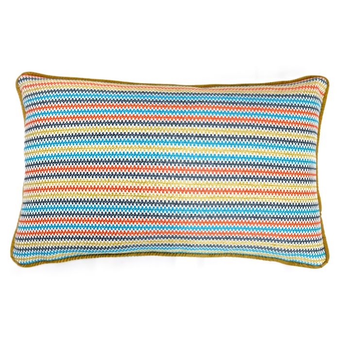 CUSHION0019 NASIM STRIPE/ナシム 縞模様 座布団 座布団押しかぶせる 25×40糎 小さめ インポート織り地 エスパニア 縞模様 派手 マルチ色合い 民族調 パイピング 今めかしい 御前上等 御前上等 Resource Decor 資源デ電話を掛ける
