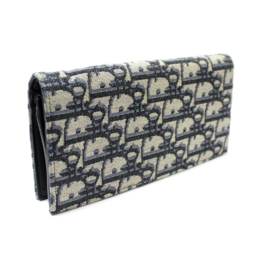 Dior ディオール 長財布 カナージュ ウォレット ネイビー 紺 ロゴ 【爆 