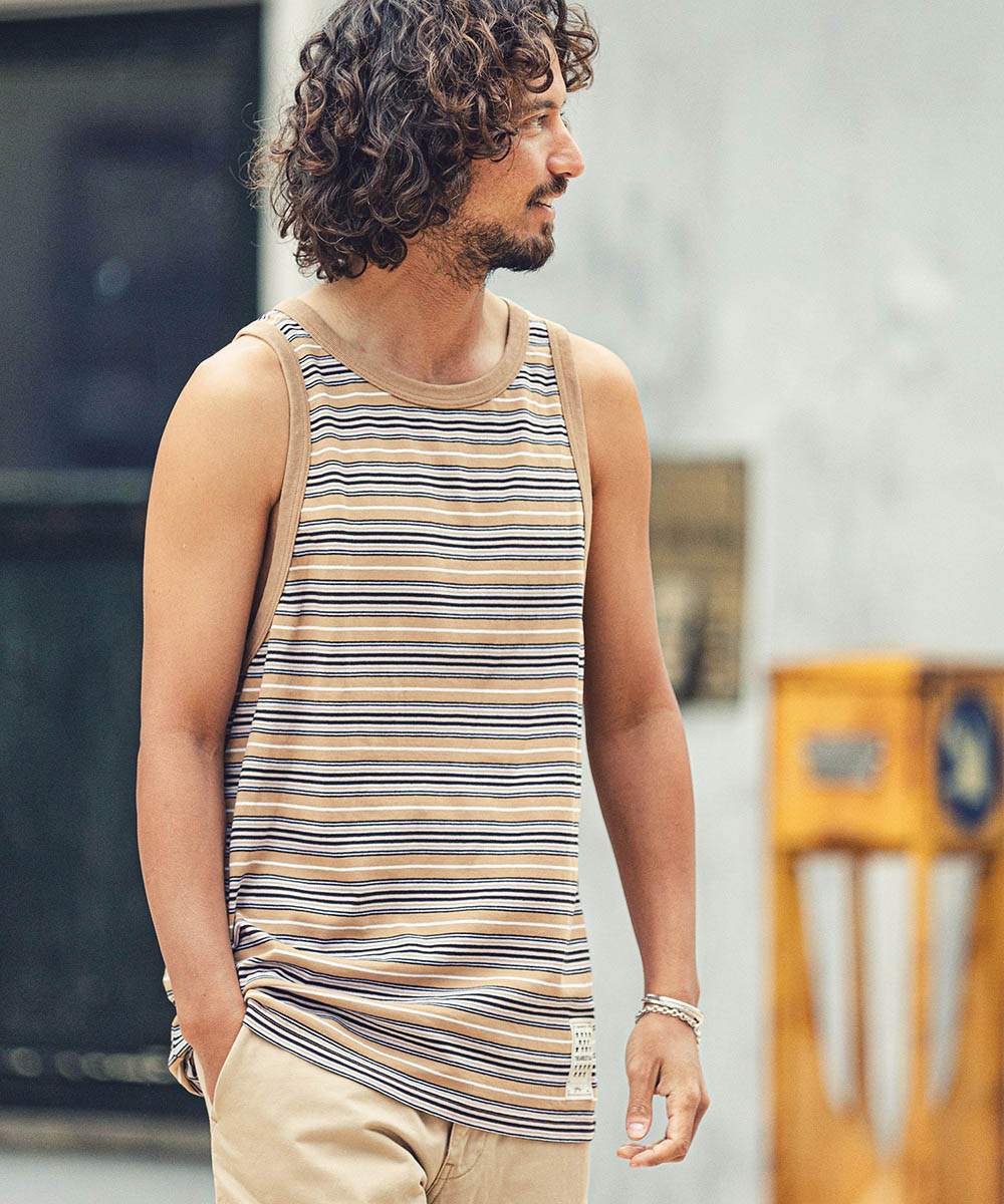 【Marbles(マーブルズ)】VNTG MULTI BORDER TANK TOP タンクトップ(MCS-S2204) CAMBIO