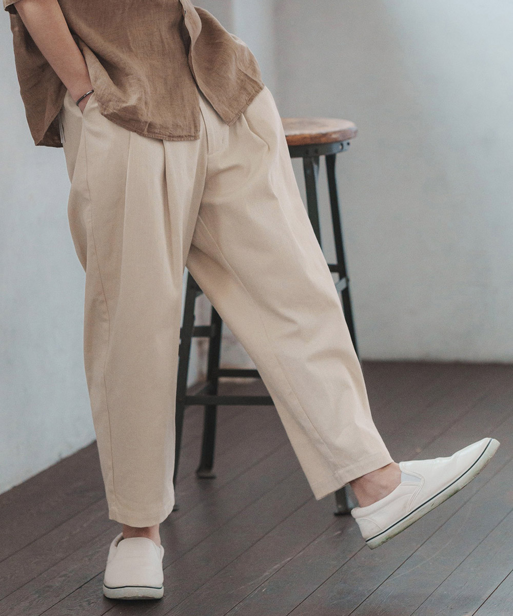 楽天市場】【CAMBIO(カンビオ)】Stretch Twill Wide Tapered Pants テーパードパンツ : CAMBIO