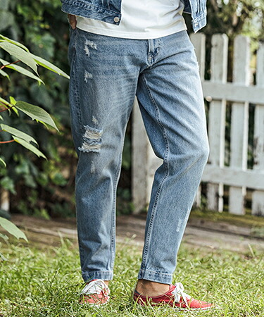 【CAMBIO(カンビオ)】ダメージ加工バルーンデニムパンツ(22138CM)｜CAMBIO