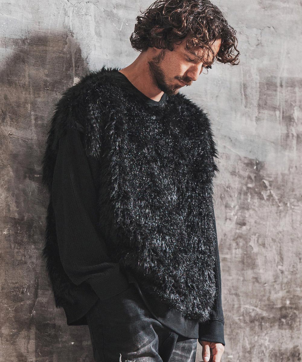 Dobby Jacquard Knit-sew FTM-222-018 Long-sleeve カットソー