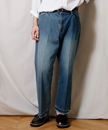 楽天市場】【FACTOTUM(ファクトタム)】Hem Zip Damage Stretch Denim