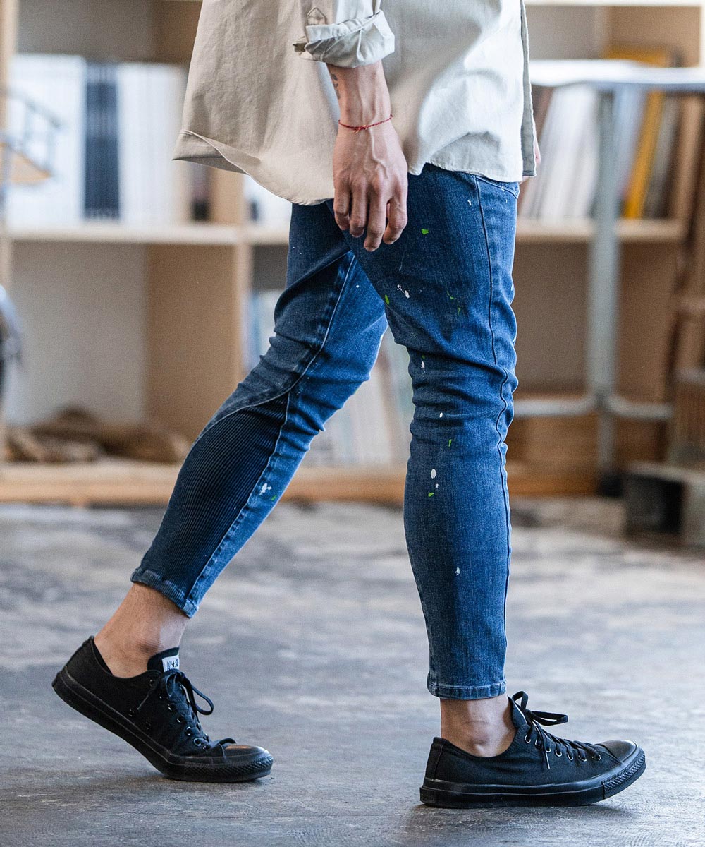 楽天市場】【CAMBIO(カンビオ)】Distressed Hem Rib Denim Pants