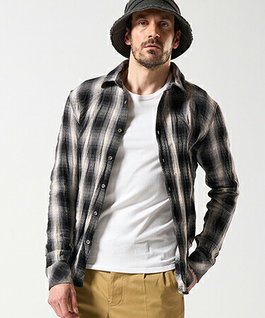 【wjk】 twist wrinkle check チェックシャツ(4893 ch87e)｜CAMBIO