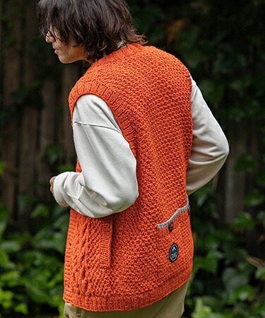 【CAMBIO(カンビオ)】【HIMALAYAN CLIMBERS HAND-KNIT】手編み前開きベスト(CAHCK-F76)｜CAMBIO