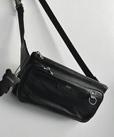 【DECADE(ディケイド)】【予約販売8月上旬~中旬入荷】Oiled Cow Leather Square Body Bag ボディバッグ(DCD-01255)|CAMBIO