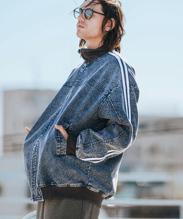 【CAMBIO(カンビオ)】Chemical Wash Denim Sleeve Line Jacket デニムジャケット(MIU-251-006)|CAMBIO