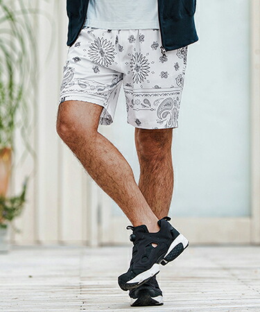 【1minute 1second(ワンミニットワンセカンド)】bandana pattern shorts ショートパンツ(1M25N130)｜CAMBIO