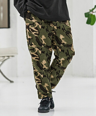 【CAMBIO(カンビオ)】Camouflage Sheep Like Boa Pants ボアパンツ(MIU-252-025)｜CAMBIO 10,439円