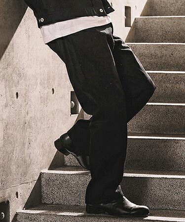 【WONDER WALL MOTEL(ワンダーウォールモーテル)】BLACK DENIM 5POCKET PANTS ブラックデニムパンツ(26SSPT003)｜CAMBIO