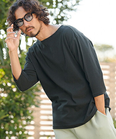 【一部サイズカラー予約販売6月中旬～下旬入荷】【CAMBIO(カンビオ)】Span Fraise Narrow Boat Neck 3-4 Sleeve Tee 7分袖Tシャツ(S60626cmb)