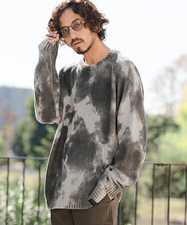 【CAMBIO(カンビオ)】Spot Dyed Like Print Knit Pullover ニット(PF-261-001)｜CAMBIO