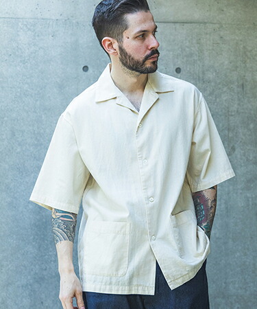 【MROLIVE(ミスターオリーブ)】【予約販売4月中旬～下旬入荷】 RINSE WASH 6oz SUPER LIGHT DENIM -SHORT-S SERVICE SHIRT ライトデニムシャツ(M261127) 16,170円