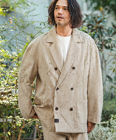 【CAMBIO(カンビオ)】Uneven Dye Like Jacquard Double Tailored Jacket ダブルテーラードジャケット(PF-261-002)｜CAMBIO