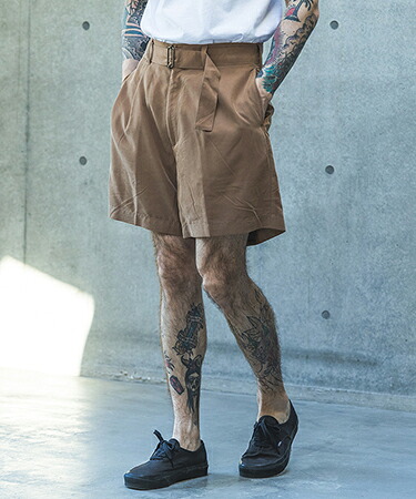 【MROLIVE(ミスターオリーブ)】【予約販売4月中旬～下旬入荷】 T-R POWDER CLOTH -BELTED SHORTS ショートパンツ(M261133)