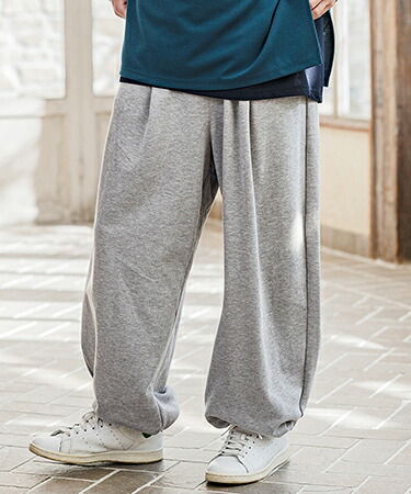 【一部サイズカラー予約販売4月下旬～5月上旬入荷】【CAMBIO(カンビオ)】Urban Tuck Sweat Pants スウェットパンツ(AI-261-010)