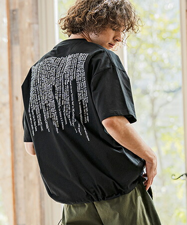 【CAMBIO(カンビオ)】【予約販売4月中旬～下旬入荷】裾ドローコード付きプリントT（NEWFOUND LIGHT） Tシャツ(2601124MCB)