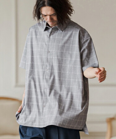 【CAMBIO(カンビオ)】Tropical Pincheck Short Sleeve Shirts 半袖シャツ(S68026cmb)｜CAMBIO