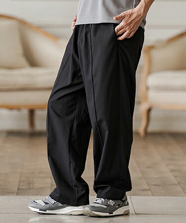 【CAMBIO(カンビオ)】【予約販売サイズ・カラーにより納期異なる】Linen Rayon Wide Straight Pants ワイドストレートパンツ(CAM26SS-022)