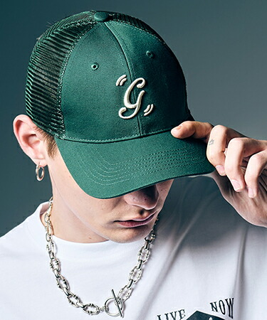 【glamb(グラム)】【予約販売6月中旬～下旬入荷】 Mesh Initial Cap メッシュイニシャルキャップ(GB0226-CP02)