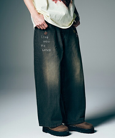 【glamb(グラム)】【予約販売7月中旬～下旬入荷】 Studs Wide Denim スタッズワイドデニムパンツ(GB0226-P02)