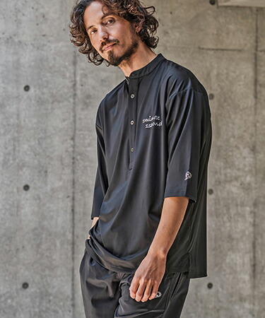 【1minute 1second(ワンミニットワンセカンド)】【予約販売5月下旬～6月上旬入荷】high stretch knit half sleeve pullover shirt プルオーバーシャツ(1M26N060)
