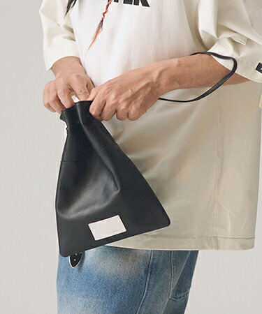 【ADAM PATEK(アダムパテック)】water repellent leather mini drawstring bag 巾着型ミニバッグ(AP2619006)|CAMBIO