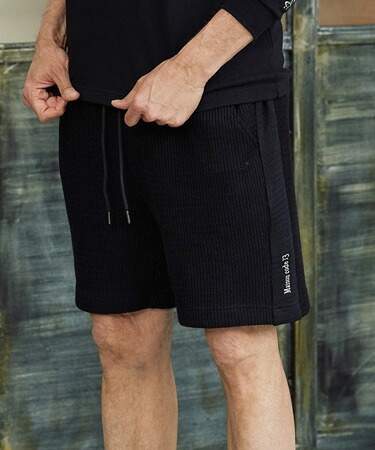 【Maison code 13(メゾンコードサーティーン)】【予約販売6月下旬～7月上旬入荷】rib knit shorts ニットショートパンツ(M26S-06)