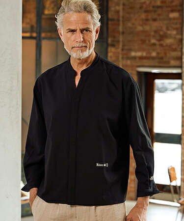 【Maison code 13(メゾンコードサーティーン)】【予約販売6月下旬～7月上旬入荷】front fly stretch oxford long sleeve shirts シャツ(M26S-01)