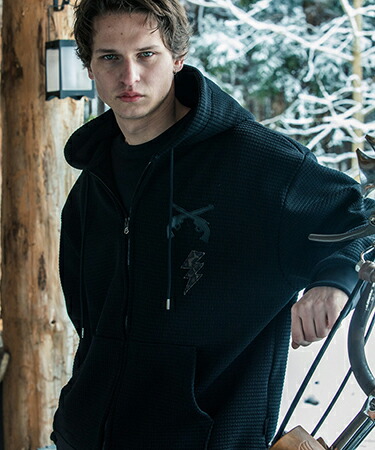【roarguns(ロアーガンズ)】【予約販売9月上旬～中旬入荷】PATCH WAFFLE HOODIE ジップパーカー(26FGB-19A)