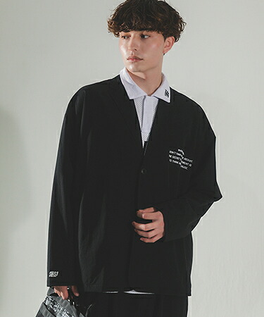 【THE SWINGGGR(ザ・スウィンガー)】【予約販売5月上旬～中旬入荷】 STRETCH NYLON BOX JAKET ストレッチナイロンジャケット(0126-SWG-BZ003)