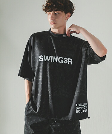 【THE SWINGGGR(ザ・スウィンガー)】【予約販売5月上旬～中旬入荷】 BANDANA MOCK TEE モックネックTシャツ(0126-SWG-CT001)