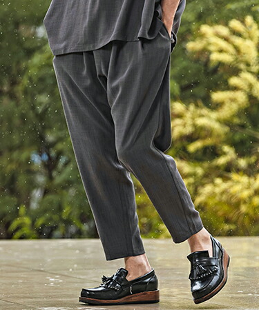 【CAMBIO(カンビオ)】【予約販売6月上旬～中旬入荷】 Slub Oxford Tapered Pants テーパードパンツ(S600026cmb)