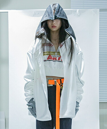 【BODYSONG.(ボディソング)】【予約販売10月下旬～11月上旬入荷】NINJA-SILHOUETTE LEATHER HOODED SP TOPS ジップジャケット(BS269106)